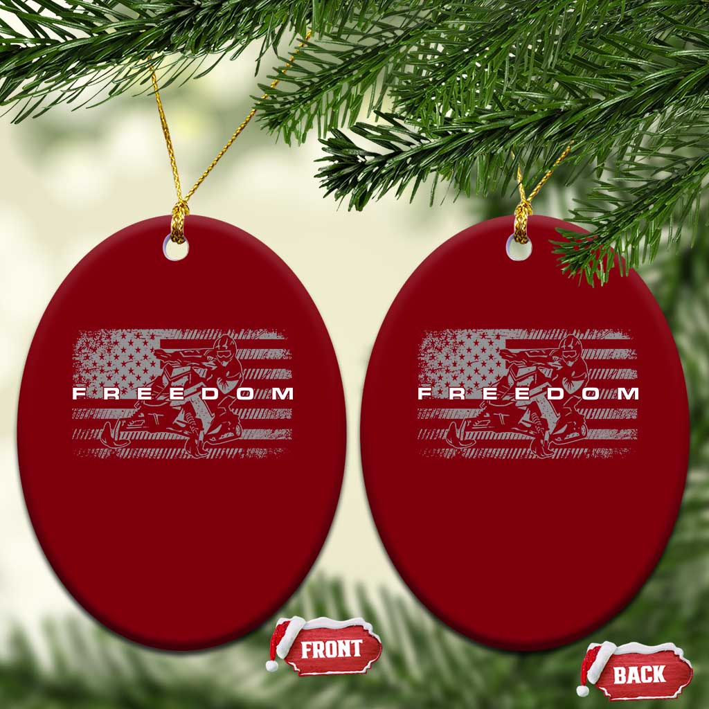 American Flag Snowmobile Freedom Winter Sport Ceramic Ornament TS11 Print Your Wear