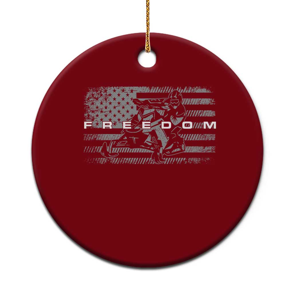 American Flag Snowmobile Freedom Winter Sport Ceramic Ornament TS11 1pc Red Print Your Wear