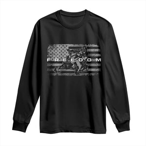 American Flag Snowmobile Freedom Winter Sport Long Sleeve Shirt TS11 Black Print Your Wear