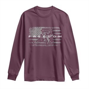 American Flag Snowmobile Freedom Winter Sport Long Sleeve Shirt TS11 Maroon Print Your Wear