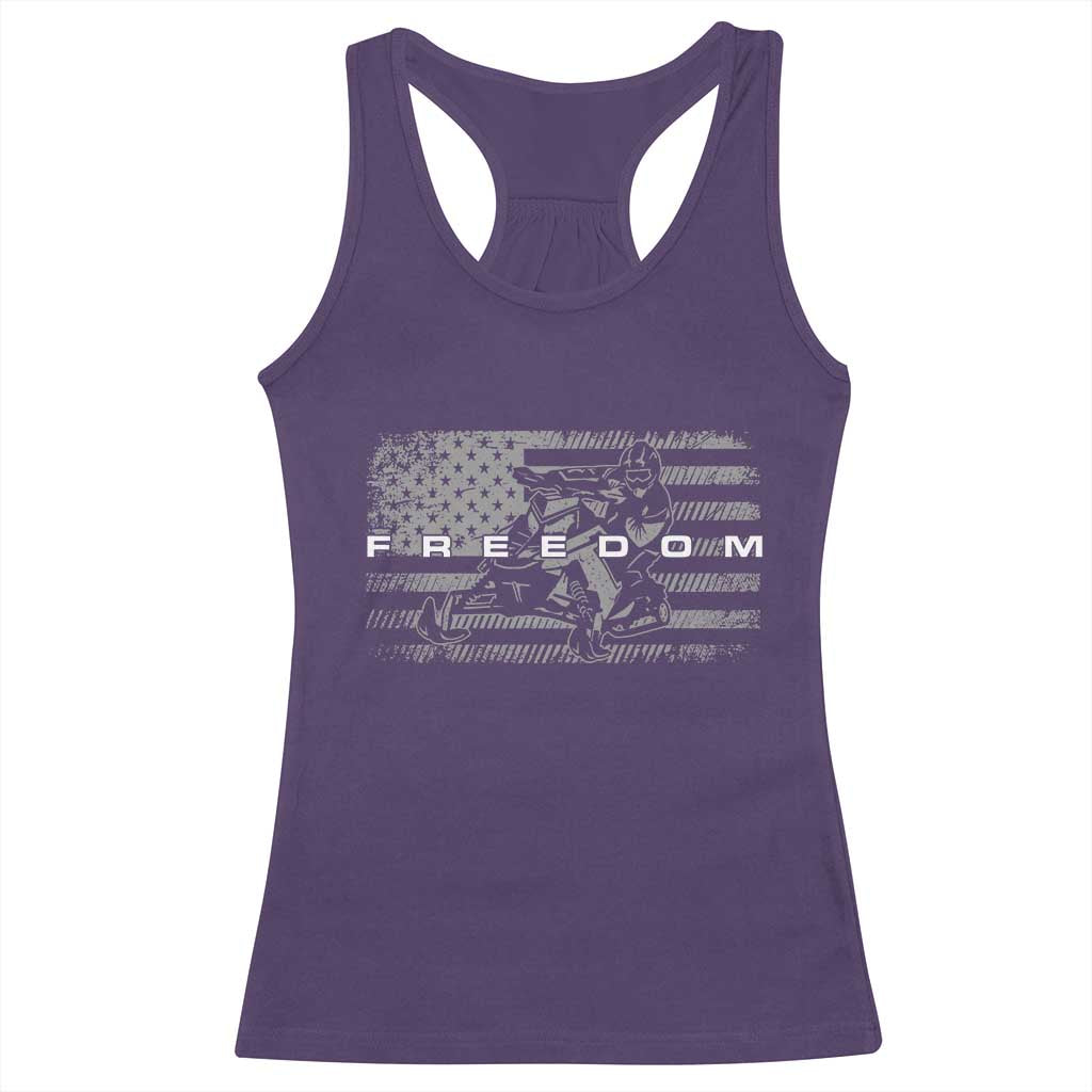 American Flag Snowmobile Freedom Winter Sport Racerback Tank Top TS11 Purple Print Your Wear