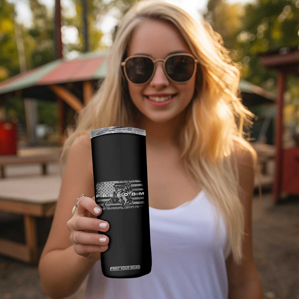 American Flag Snowmobile Freedom Winter Sport Skinny Tumbler TS11 Print Your Wear