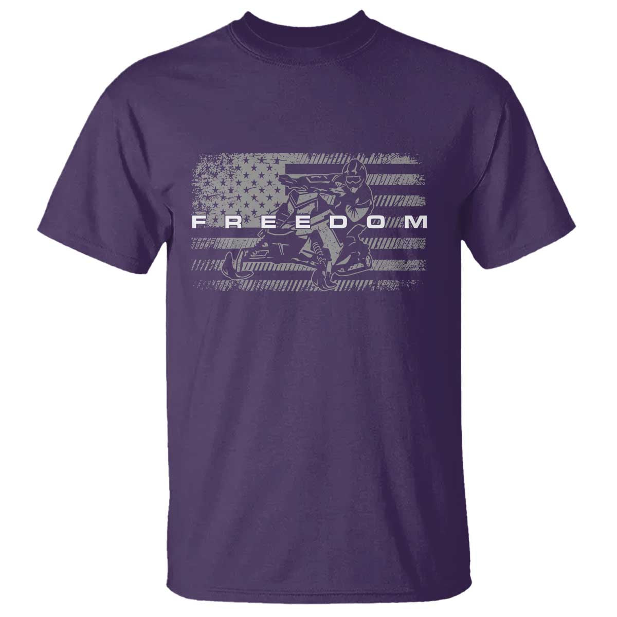 American Flag Snowmobile Freedom Winter Sport T Shirt TS11 Purple Print Your Wear