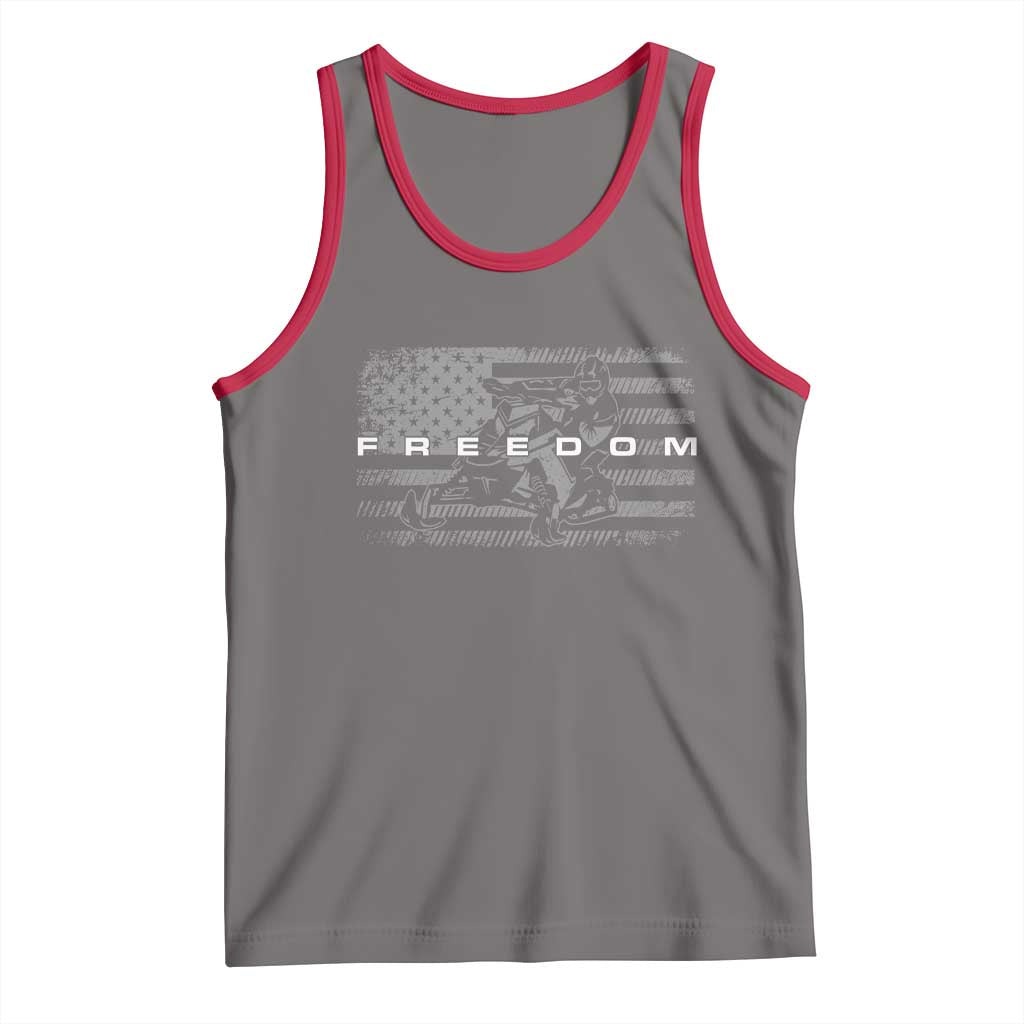 American Flag Snowmobile Freedom Winter Sport Tank Top TS11 Deep Heather Red Print Your Wear