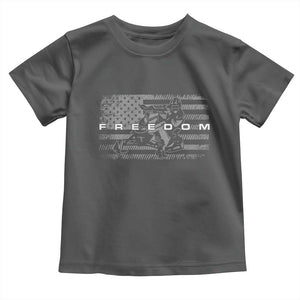 American Flag Snowmobile Freedom Winter Sport Toddler T Shirt TS11 Dark Heather Print Your Wear