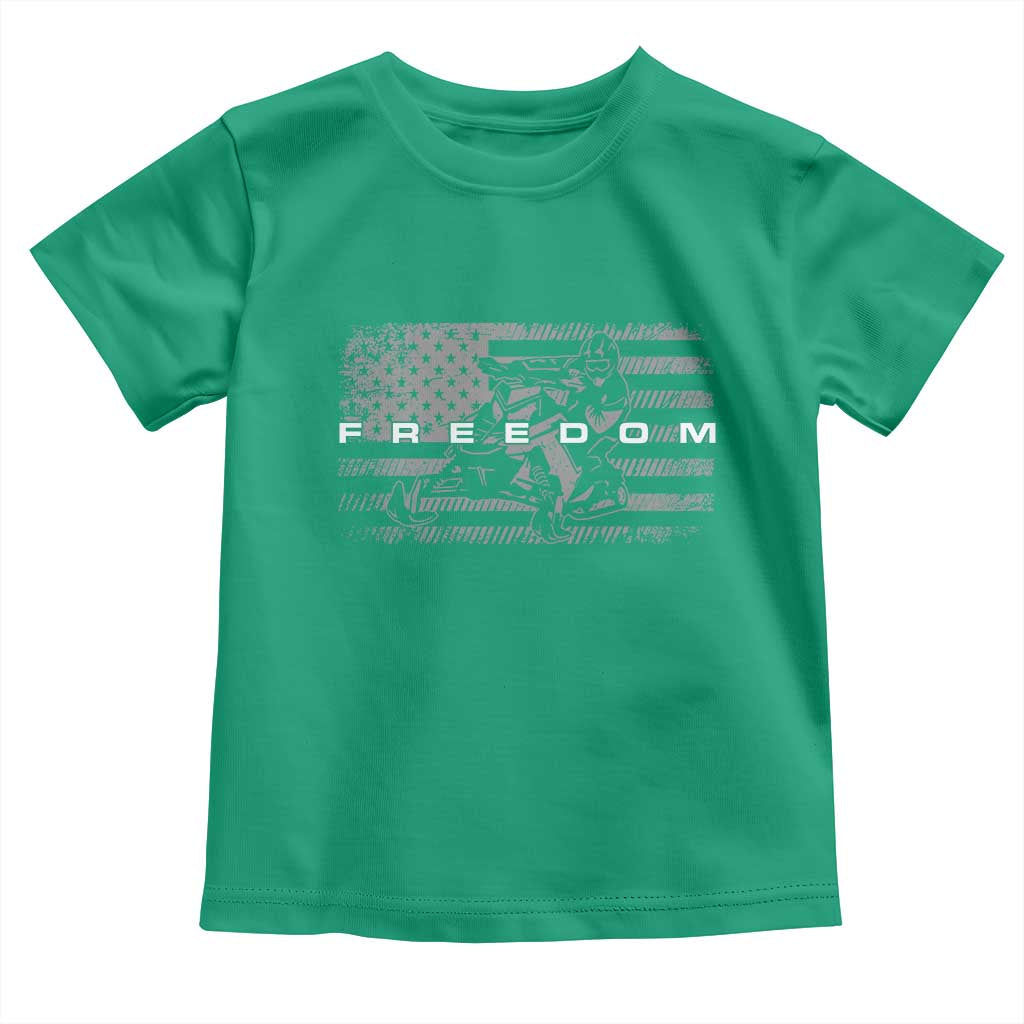 American Flag Snowmobile Freedom Winter Sport Toddler T Shirt TS11 Irish Green Print Your Wear