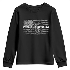 American Flag Snowmobile Freedom Winter Sport Youth Sweatshirt TS11 Black Print Your Wear