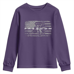 American Flag Snowmobile Freedom Winter Sport Youth Sweatshirt TS11 Purple Print Your Wear