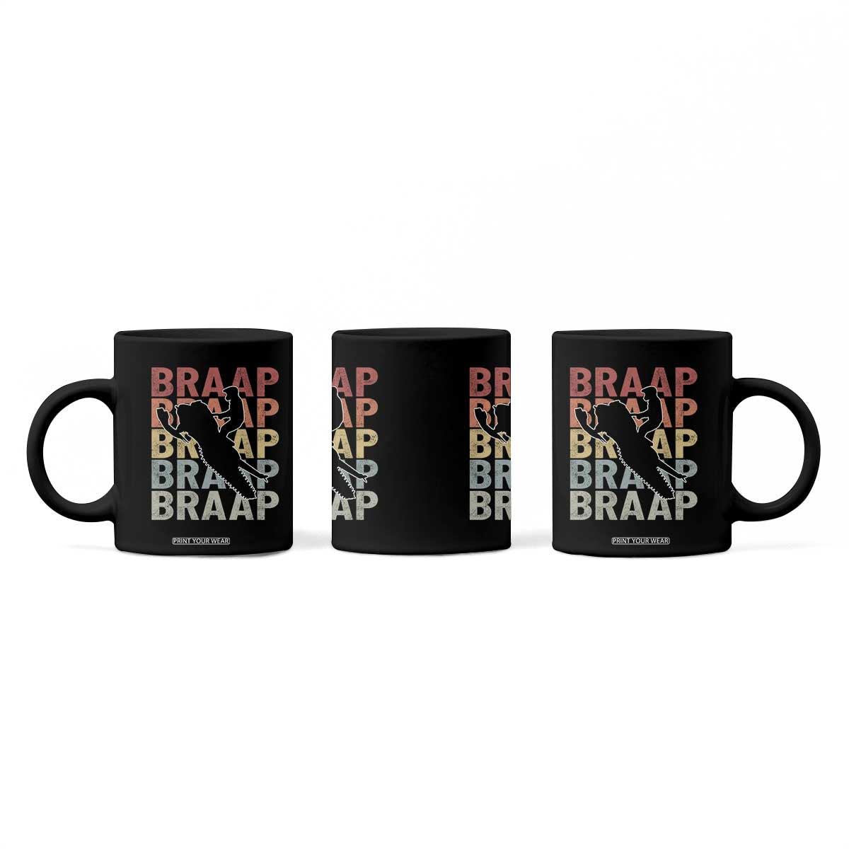 Snowmobile Braaap Coffee Mug Retro Snowcross Snow Sled Winter Sport TS11 Print Your Wear