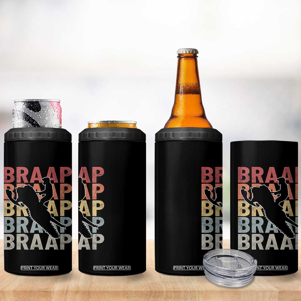 Snowmobile Braaap 4 in 1 Can Cooler Tumbler Retro Snowcross Snow Sled Winter Sport TS11 Print Your Wear