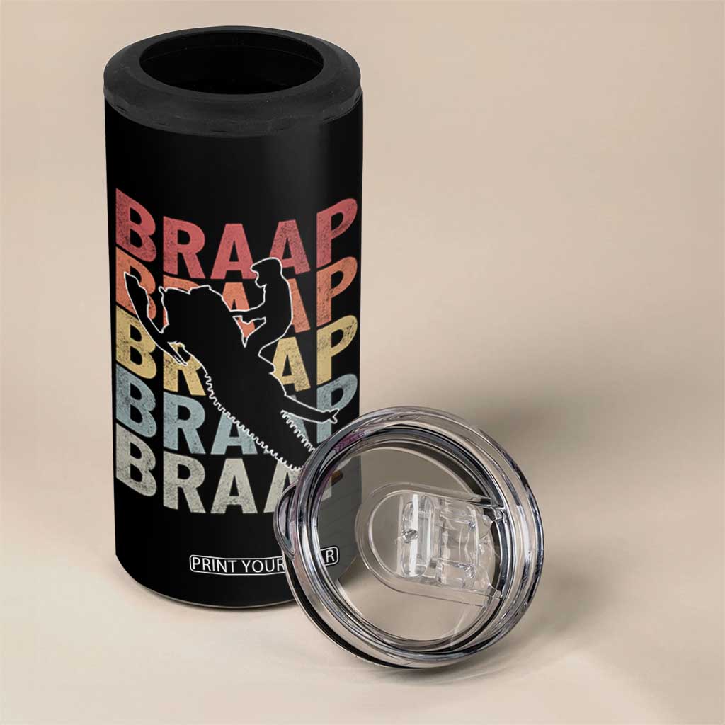 Snowmobile Braaap 4 in 1 Can Cooler Tumbler Retro Snowcross Snow Sled Winter Sport TS11 Print Your Wear