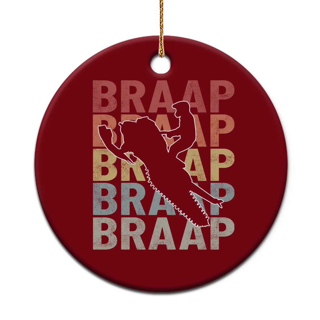 Snowmobile Braaap Ceramic Ornament Retro Snowcross Snow Sled Winter Sport TS11 1pc Red Print Your Wear