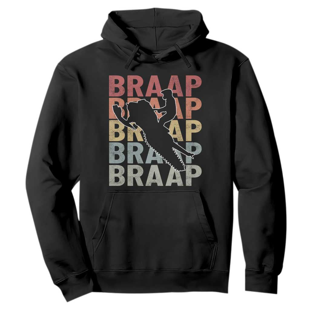 Snowmobile Braaap Hoodie Retro Snowcross Snow Sled Winter Sport TS11 Black Print Your Wear