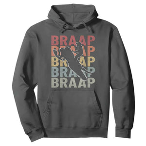 Snowmobile Braaap Hoodie Retro Snowcross Snow Sled Winter Sport TS11 Dark Heather Print Your Wear