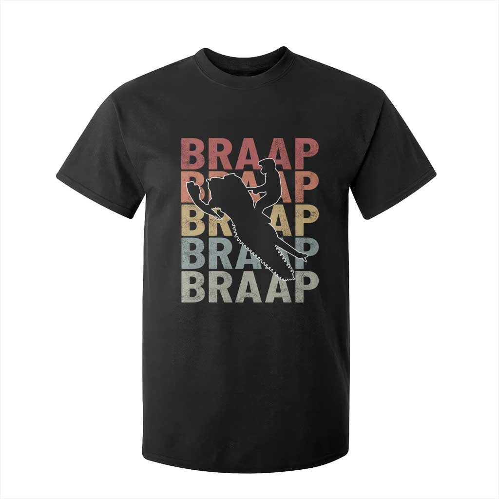 Snowmobile Braaap T Shirt For Kid Retro Snowcross Snow Sled Winter Sport TS11 Black Print Your Wear
