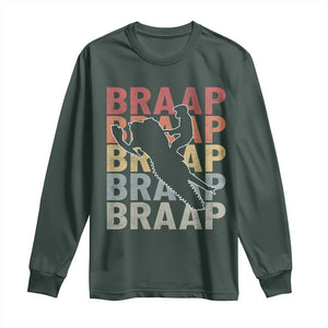 Snowmobile Braaap Long Sleeve Shirt Retro Snowcross Snow Sled Winter Sport TS11 Dark Forest Green Print Your Wear