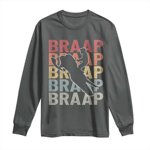 Snowmobile Braaap Long Sleeve Shirt Retro Snowcross Snow Sled Winter Sport TS11 Dark Heather Print Your Wear