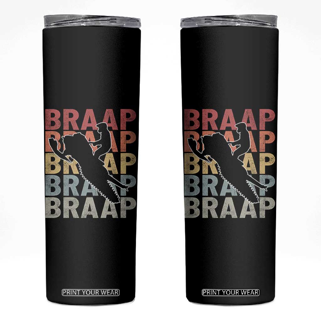Snowmobile Braaap Skinny Tumbler Retro Snowcross Snow Sled Winter Sport TS11 Black Print Your Wear