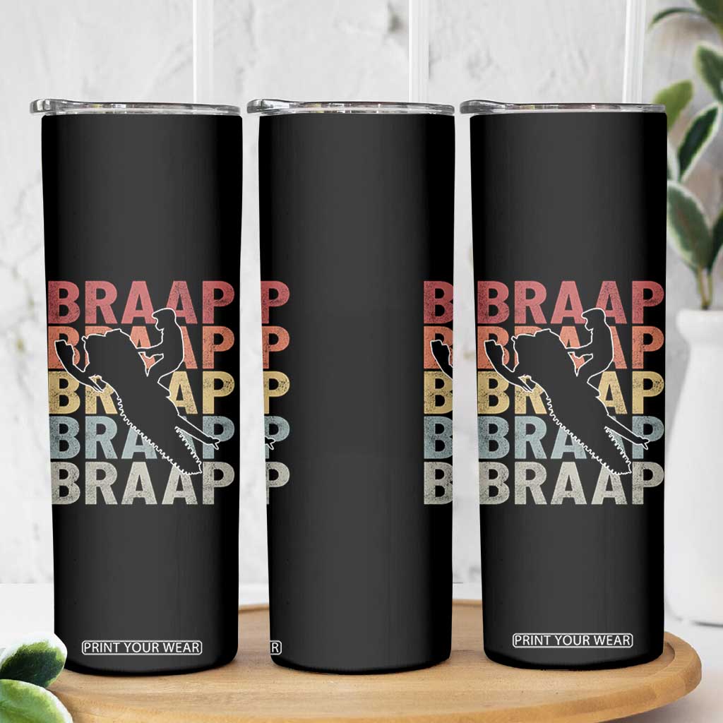 Snowmobile Braaap Skinny Tumbler Retro Snowcross Snow Sled Winter Sport TS11 Print Your Wear