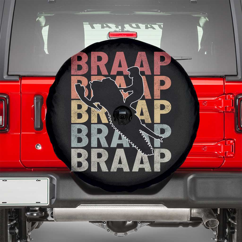 Snowmobile Braaap Spare Tire Cover Retro Snowcross Snow Sled Winter Sport TS11 Black Print Your Wear