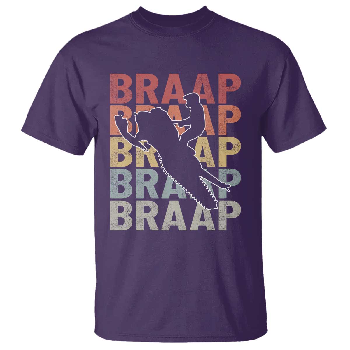 Snowmobile Braaap T Shirt Retro Snowcross Snow Sled Winter Sport TS11 Purple Print Your Wear