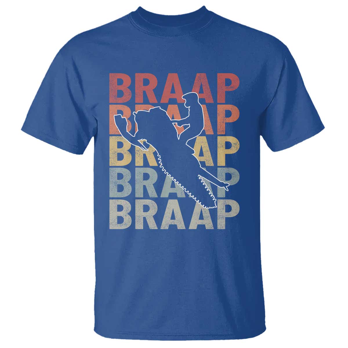Snowmobile Braaap T Shirt Retro Snowcross Snow Sled Winter Sport TS11 Royal Blue Print Your Wear