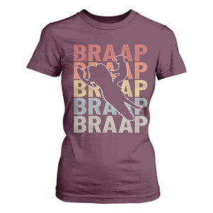 Snowmobile Braaap T Shirt For Women Retro Snowcross Snow Sled Winter Sport TS11 Maroon Print Your Wear