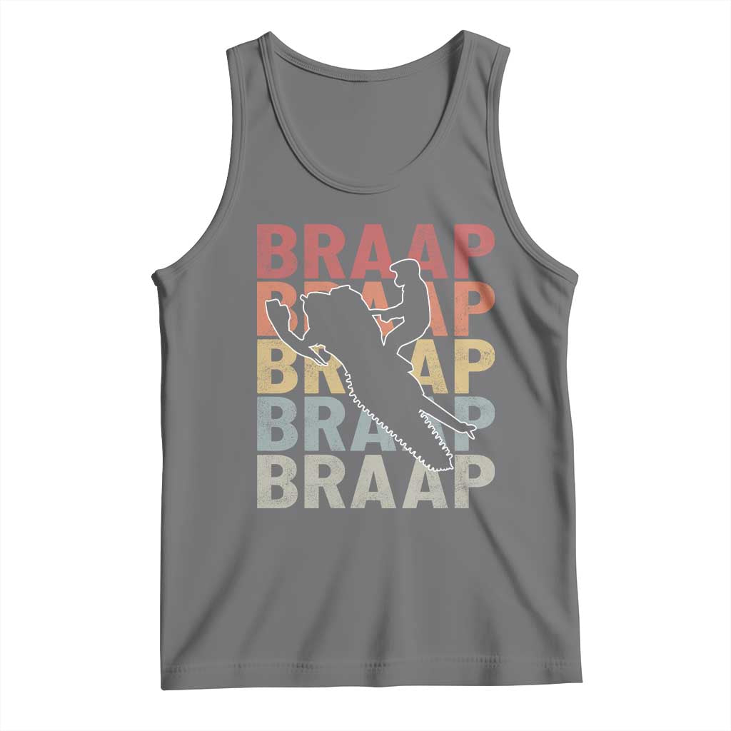 Snowmobile Braaap Tank Top Retro Snowcross Snow Sled Winter Sport TS11 Black Heather Print Your Wear