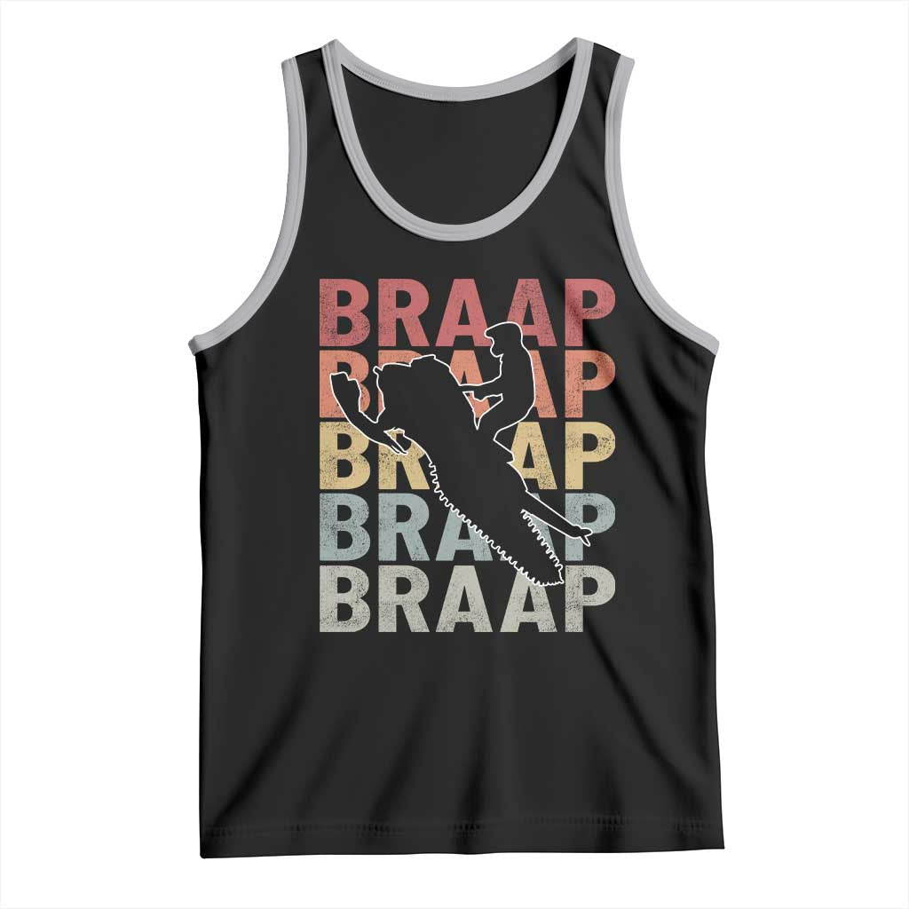 Snowmobile Braaap Tank Top Retro Snowcross Snow Sled Winter Sport TS11 Black Athletic Heather Print Your Wear