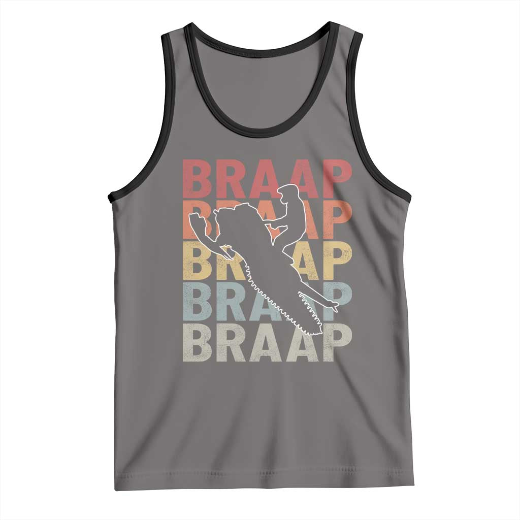 Snowmobile Braaap Tank Top Retro Snowcross Snow Sled Winter Sport TS11 Deep Heather Black Print Your Wear