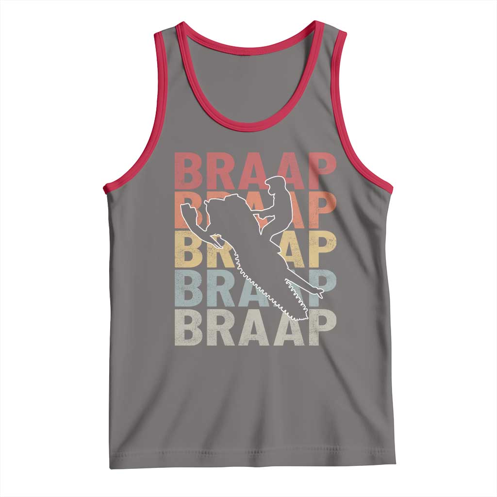 Snowmobile Braaap Tank Top Retro Snowcross Snow Sled Winter Sport TS11 Deep Heather Red Print Your Wear