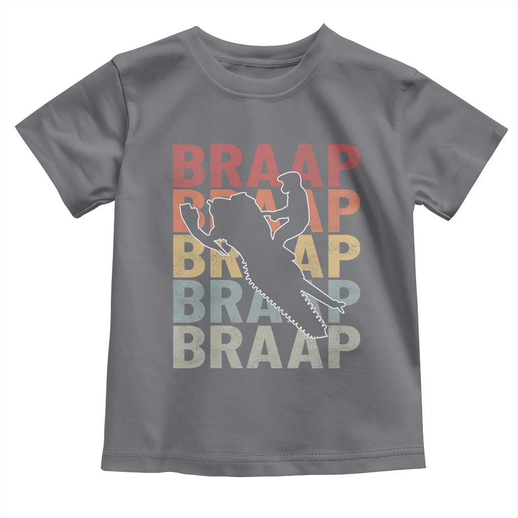 Snowmobile Braaap Toddler T Shirt Retro Snowcross Snow Sled Winter Sport TS11 Charcoal Print Your Wear