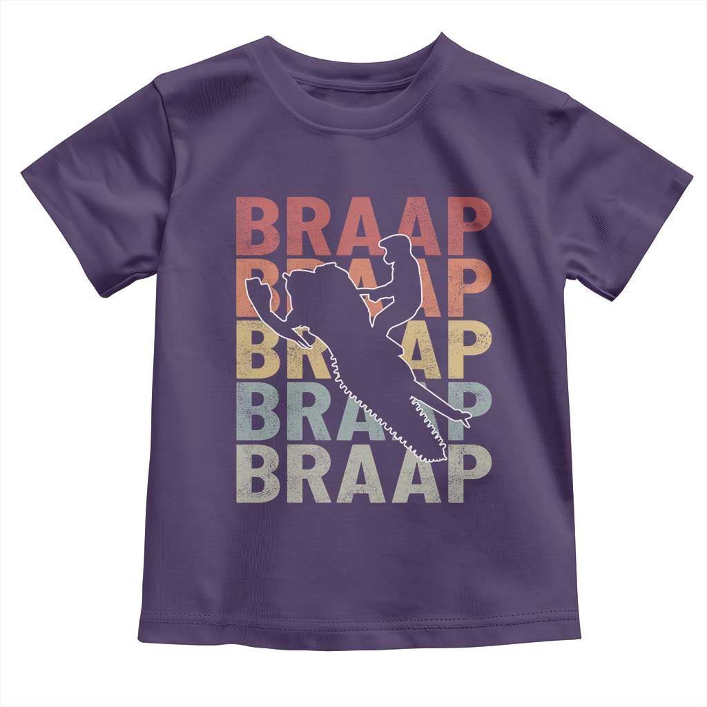 Snowmobile Braaap Toddler T Shirt Retro Snowcross Snow Sled Winter Sport TS11 Purple Print Your Wear