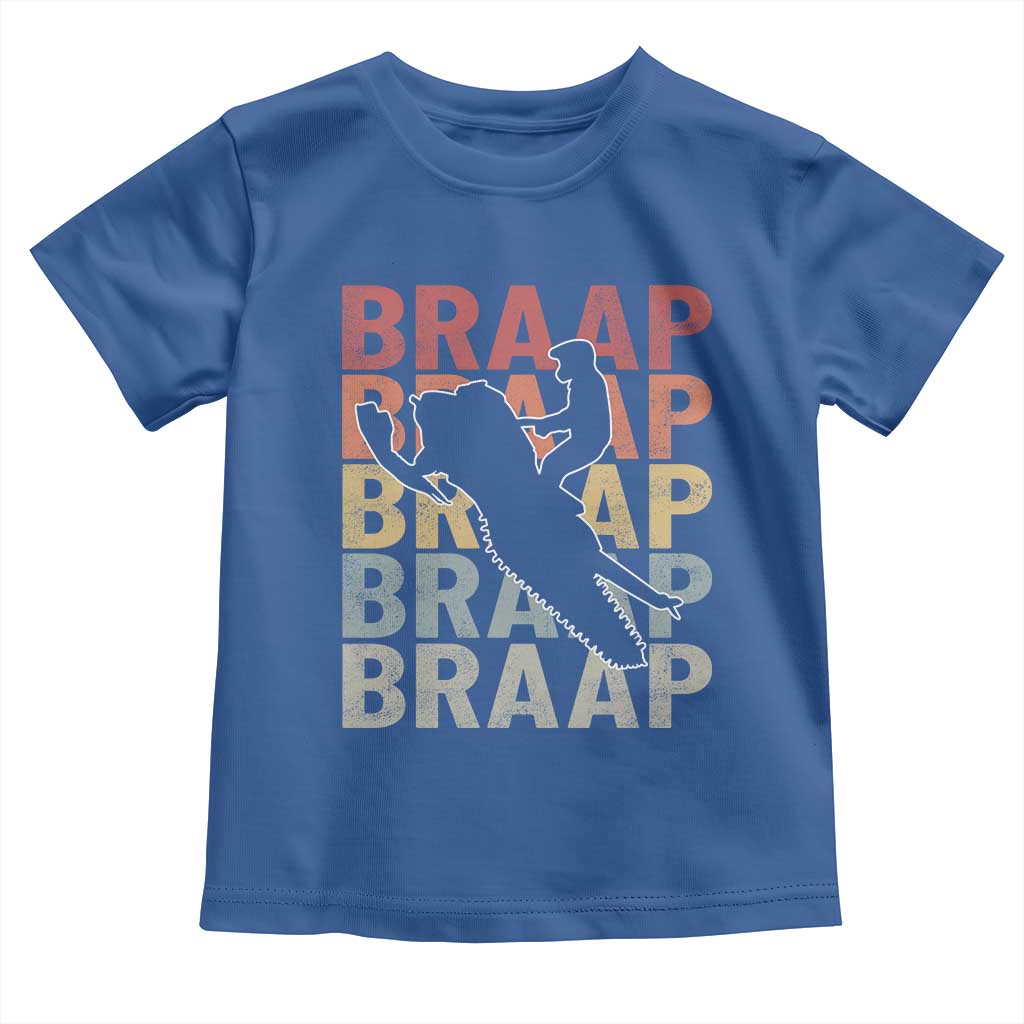 Snowmobile Braaap Toddler T Shirt Retro Snowcross Snow Sled Winter Sport TS11 Royal Blue Print Your Wear