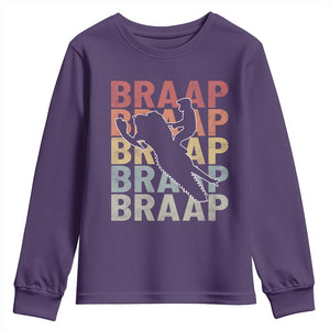 Snowmobile Braaap Youth Sweatshirt Retro Snowcross Snow Sled Winter Sport TS11 Purple Print Your Wear
