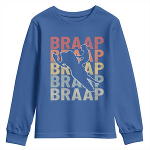 Snowmobile Braaap Youth Sweatshirt Retro Snowcross Snow Sled Winter Sport TS11 Royal Blue Print Your Wear