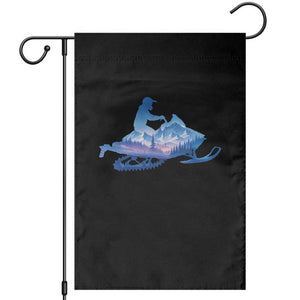 Snowmobile Snow Mountain Forest Snowmobiling Winter Sport Garden Flag TS11 Black Print Your Wear
