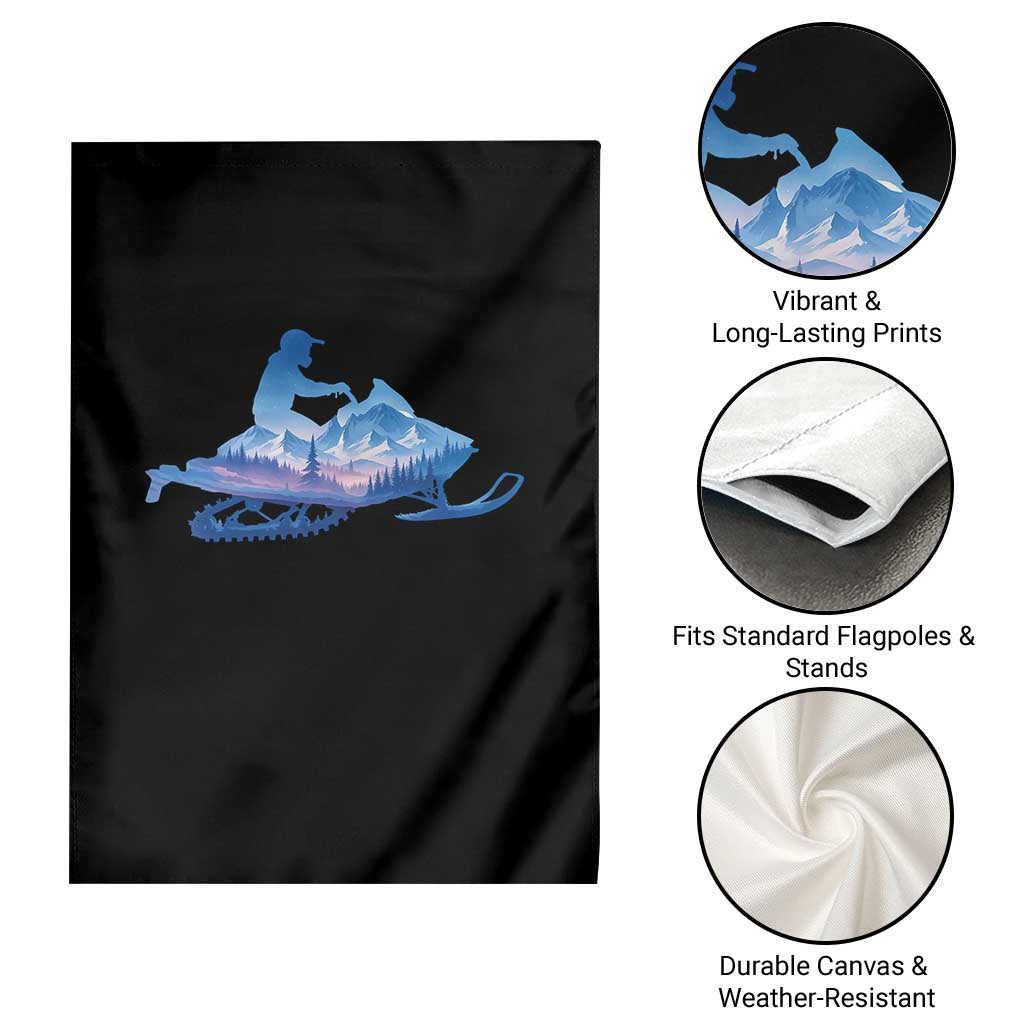 Snowmobile Snow Mountain Forest Snowmobiling Winter Sport Garden Flag TS11 Print Your Wear
