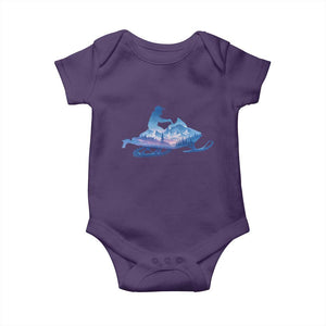 Snowmobile Snow Mountain Forest Snowmobiling Winter Sport Baby Onesie TS11 Purple Print Your Wear