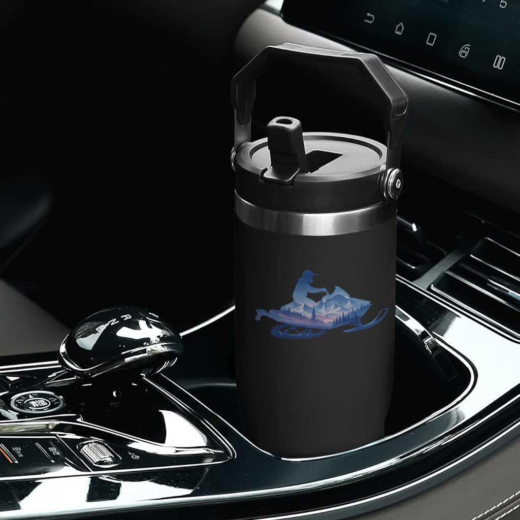 Snowmobile Snow Mountain Forest Snowmobiling Winter Sport Flip Straw Tumbler TS11 Print Your Wear