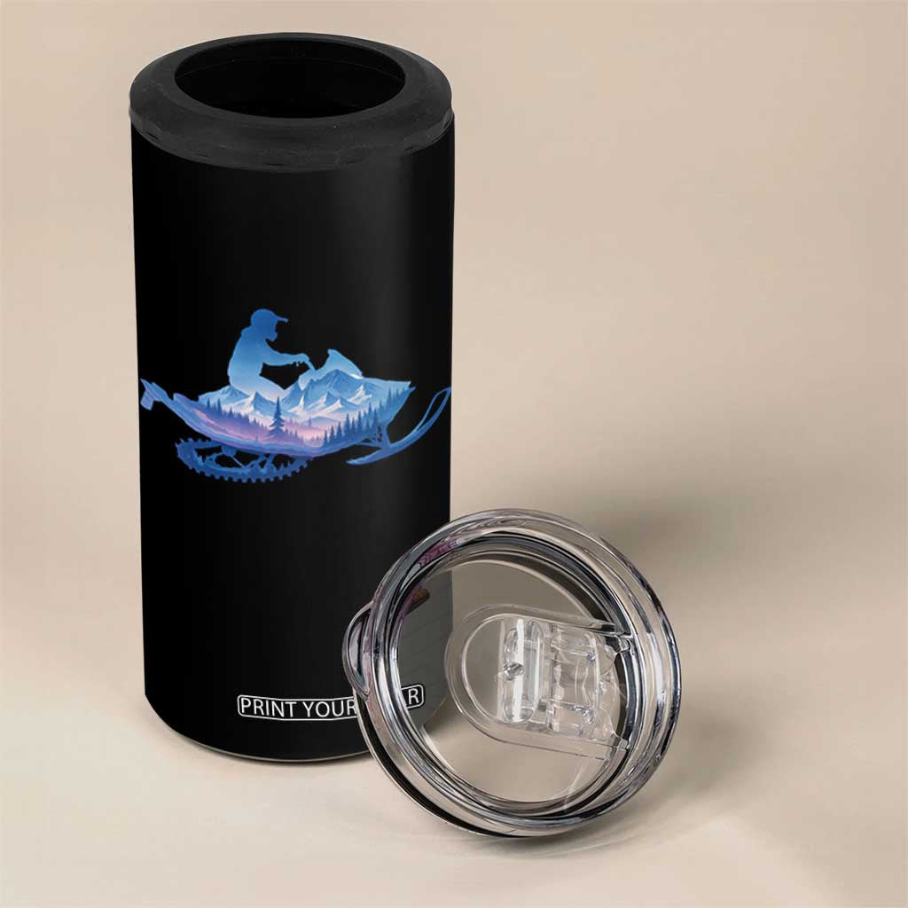 Snowmobile Snow Mountain Forest Snowmobiling Winter Sport 4 in 1 Can Cooler Tumbler TS11 Print Your Wear