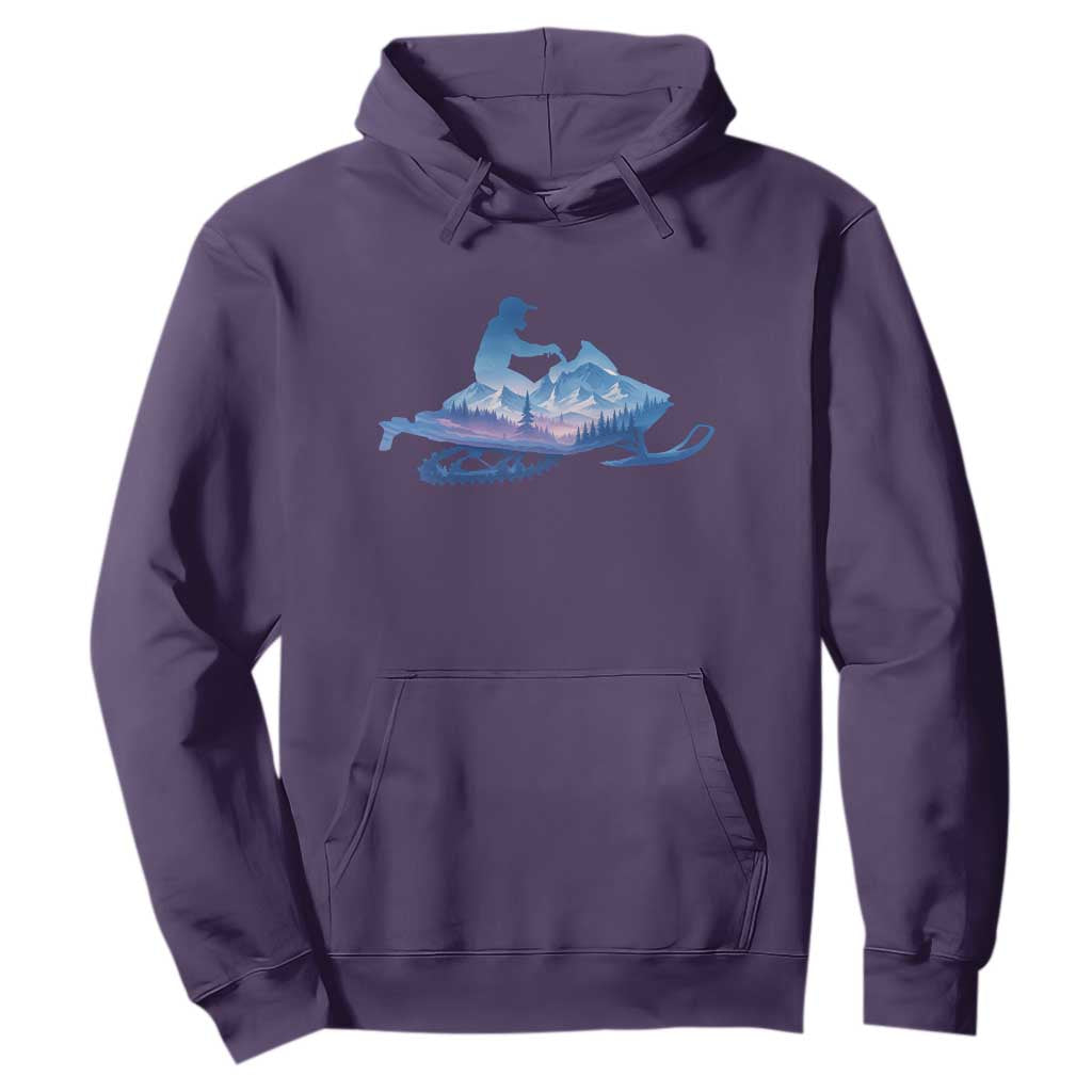 Snowmobile Snow Mountain Forest Snowmobiling Winter Sport Hoodie TS11 Purple Print Your Wear