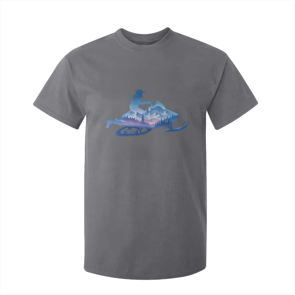 Snowmobile Snow Mountain Forest Snowmobiling Winter Sport T Shirt For Kid TS11 Charcoal Print Your Wear