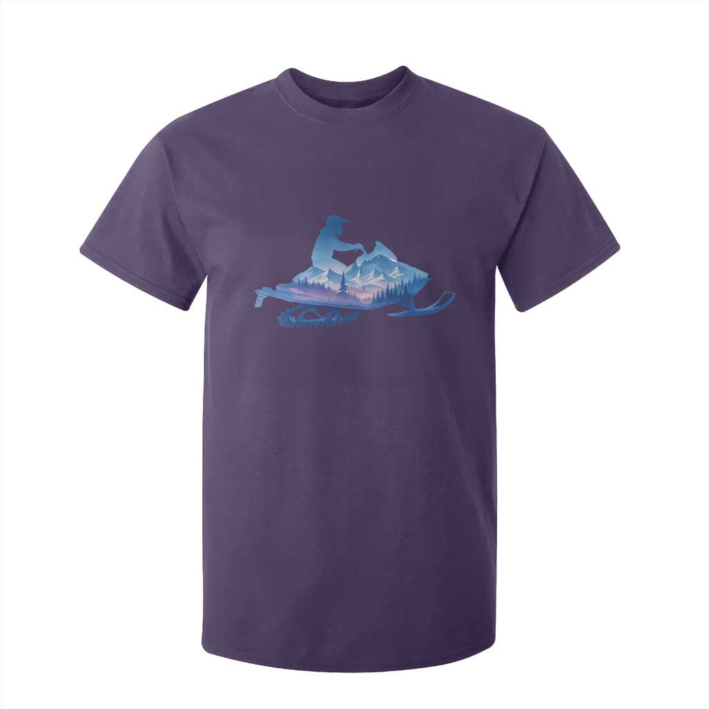 Snowmobile Snow Mountain Forest Snowmobiling Winter Sport T Shirt For Kid TS11 Purple Print Your Wear