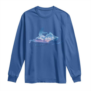 Snowmobile Snow Mountain Forest Snowmobiling Winter Sport Long Sleeve Shirt TS11 Royal Blue Print Your Wear