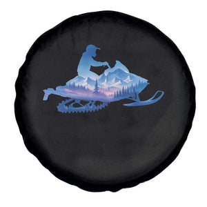 Snowmobile Snow Mountain Forest Snowmobiling Winter Sport Spare Tire Cover TS11 Print Your Wear
