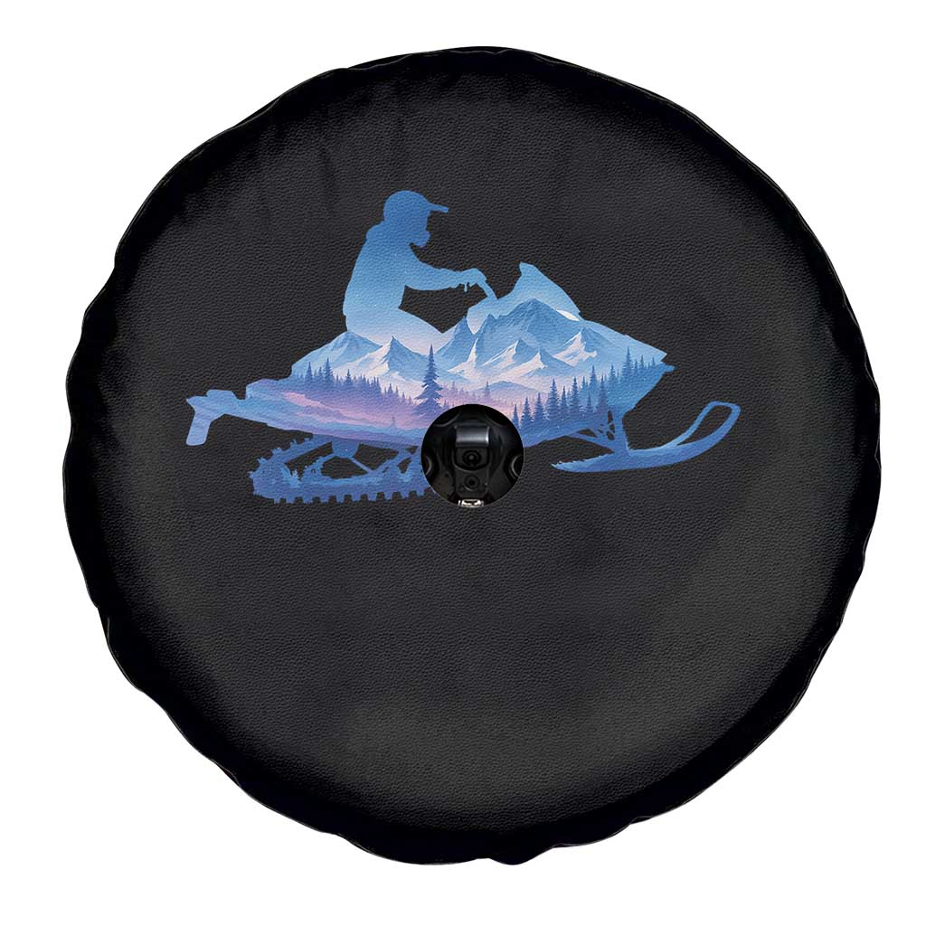 Snowmobile Snow Mountain Forest Snowmobiling Winter Sport Spare Tire Cover TS11 Print Your Wear