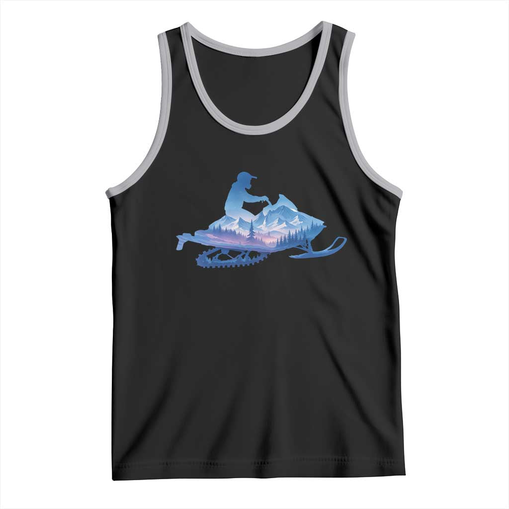 Snowmobile Snow Mountain Forest Snowmobiling Winter Sport Tank Top TS11 Black Athletic Heather Print Your Wear