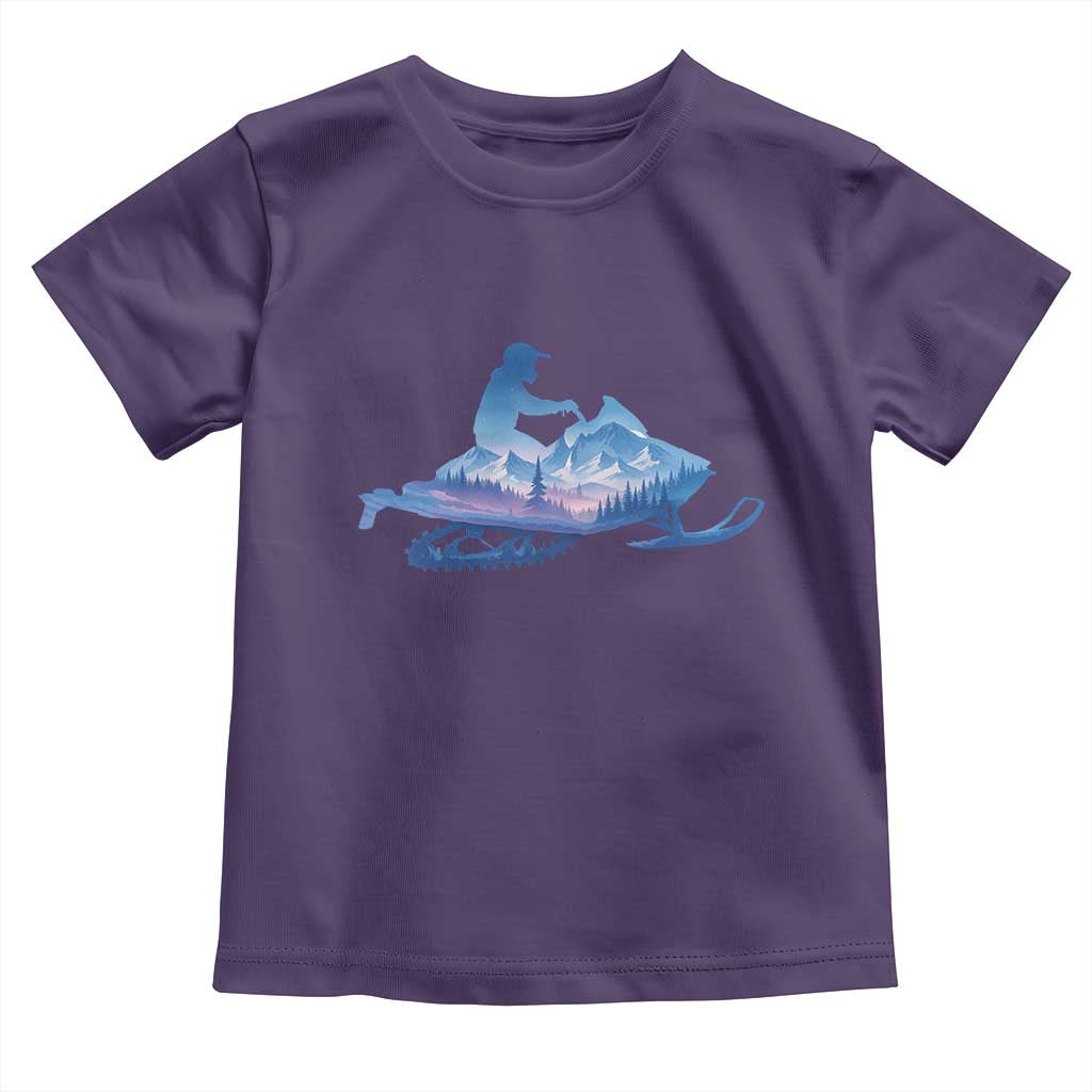 Snowmobile Snow Mountain Forest Snowmobiling Winter Sport Toddler T Shirt TS11 Purple Print Your Wear