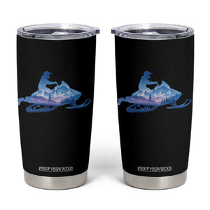 Snowmobile Snow Mountain Forest Snowmobiling Winter Sport Tumbler Cup TS11 Black Print Your Wear